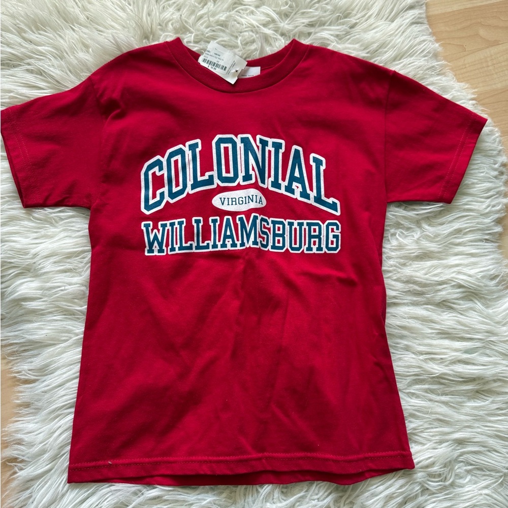 NWT Colonial Williamsburg Kids Red T-Shirt 6-8